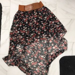 High Low Floral Skirt
